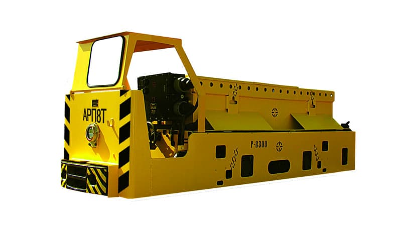 Mine electric locomotive with battery